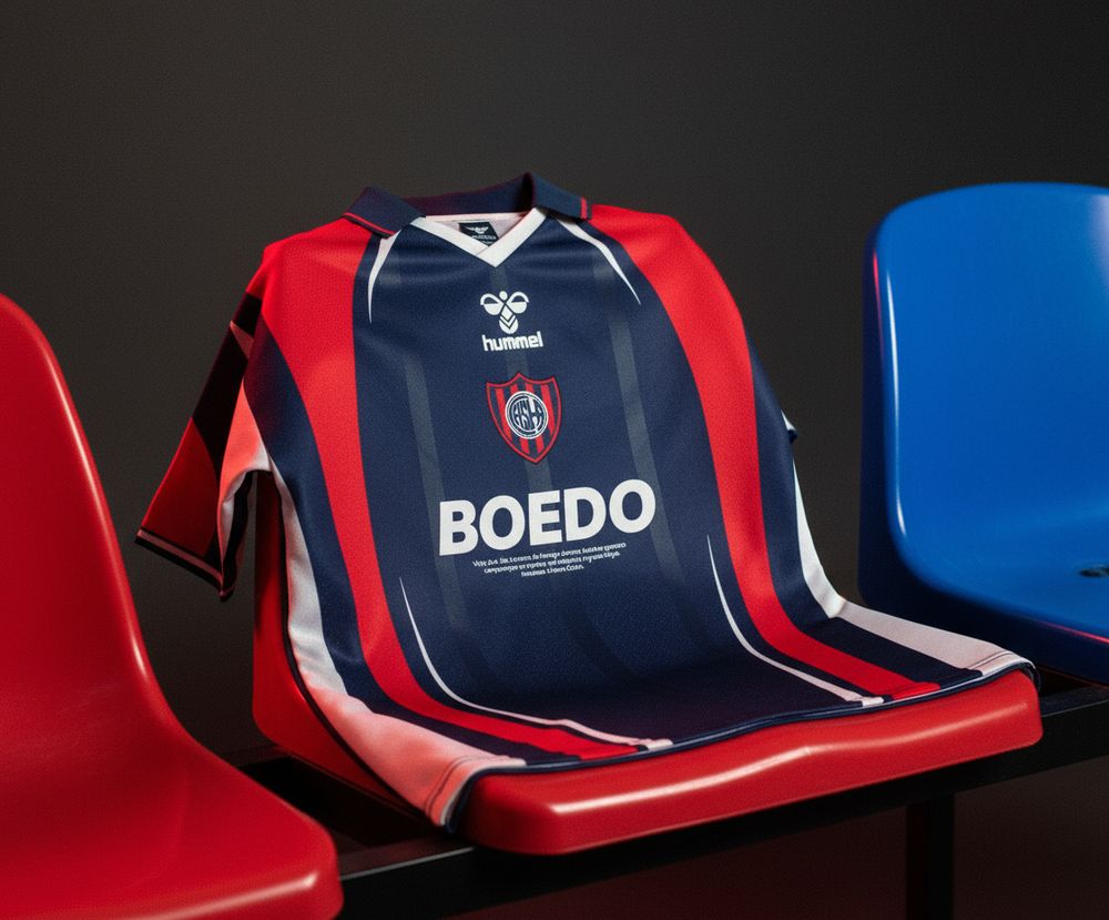 Camiseta de fútbol sobre butacas de estadio