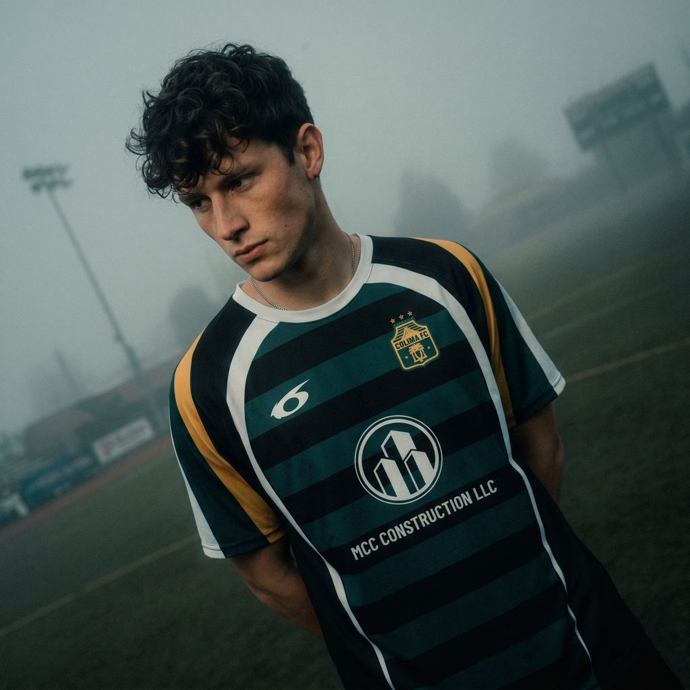 Retrato con IA en un estadio con niebla y focos